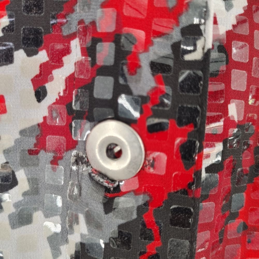 Notations Clear Sequin Jacket Red/Black/Gray Size… - image 5